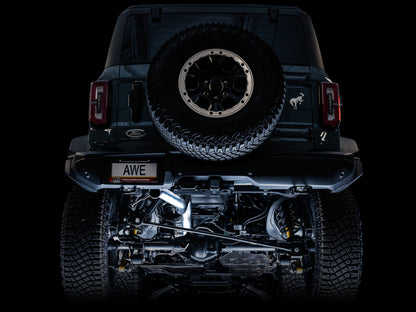 AWE Tuning 2021+ Ford Bronco 0FG Exhaust (No Tips) w/ Bash Guard 3015-21000 3015-21000 Photo - Mounted