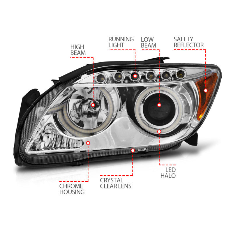 Anzo 2005-2010 Scion Tc Projector Headlights w/ Halo Chrome (CCFL) 121120 User 4