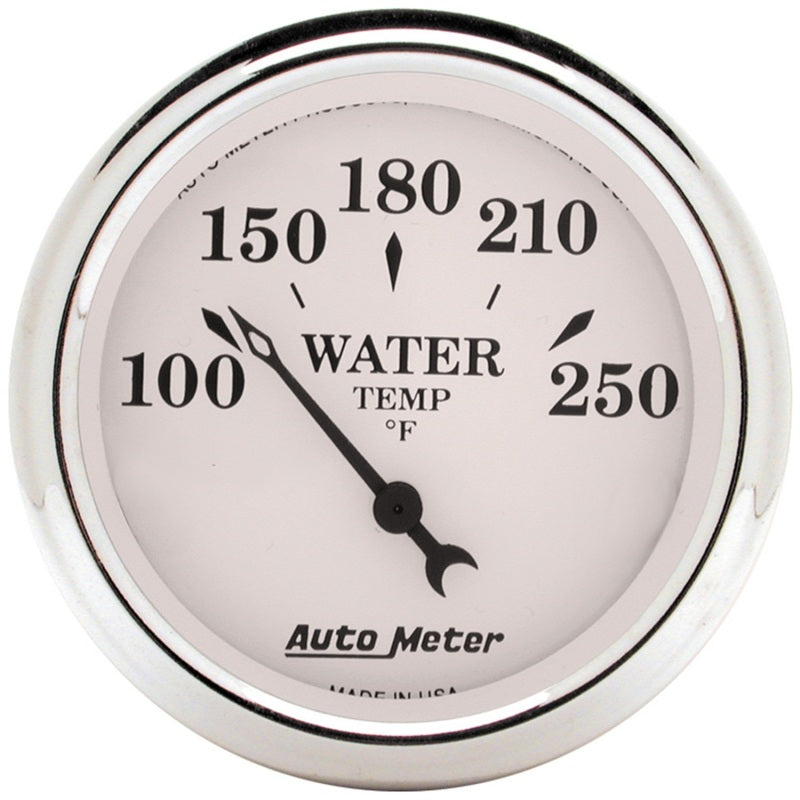 Autometer Gauge, Water Temp, 2 1/16", 250 Deg. F, Elec, Old Tyme White 1638 Photo - Primary