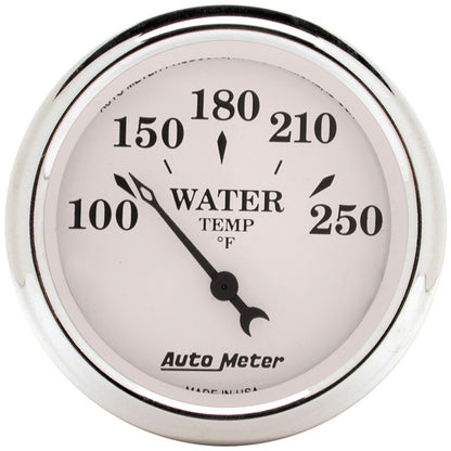 Autometer Gauge, Water Temp, 2 1/16", 250 Deg. F, Elec, Old Tyme White 1638 Photo - Primary
