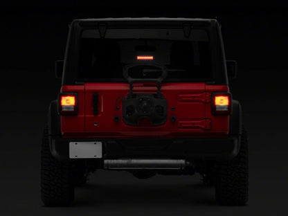 Raxiom18-23 Jeep Wrangler JL Axial Series Hyper Flash LED Third Brake Light- Smoked J140396-JL J140396-JL Photo - Close Up