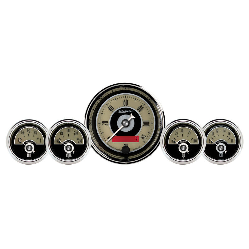 AutoMeter Gauge Kit 5 Pc. 3-3/8in. & 2-1/16in. Elec. Speedometer Cruiser Ad 1100 1100 Photo - Primary