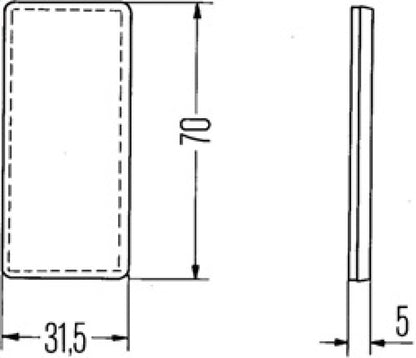 Hella Reflex Reflector Red 8Ra 004412021 004412021 Technical Drawing