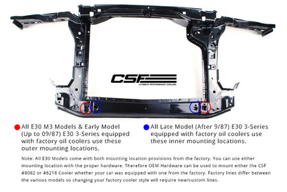 CSF BMW E30 Group A / DTM Race Style Oil Cooler 8218 8218 Technical Bulletin
