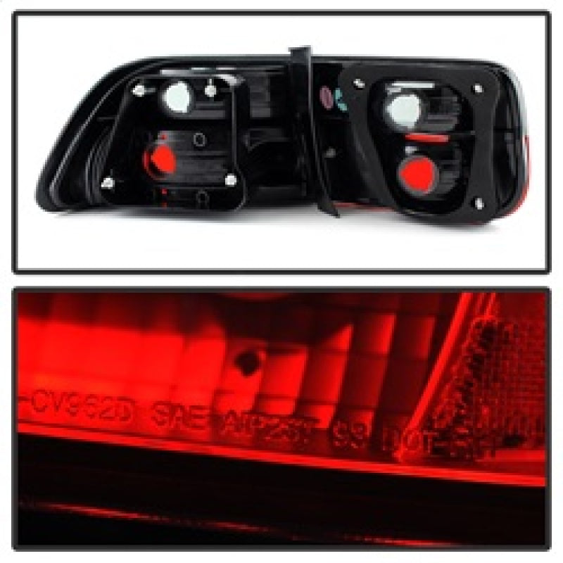 Spyder Honda Civic 96-00 2Dr Crystal Tail Lights Red Smoke ALT-YD-HC96-2D-CRY-RS 5076557 5076557 Photo - Unmounted