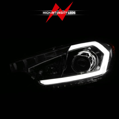 ANZO 2014-2016 Kia Forte Projector Headlights w/ Light Bar Chrome Housing 121561 121561 Photo - Unmounted