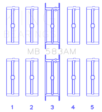 King Engine Bearings King Ford 239/256/272/292 Crankshaft Main Bearing Set MB 583AM MB 583AM Photo - Primary