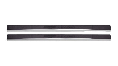 Putco 2020 Chevy Silv LD/HD Double/Regular Cab w/ Bow Tie Etching (2pcs) Black Platinum Door Sills 95181BPGM-1 95181BPGM-1 Photo - Primary