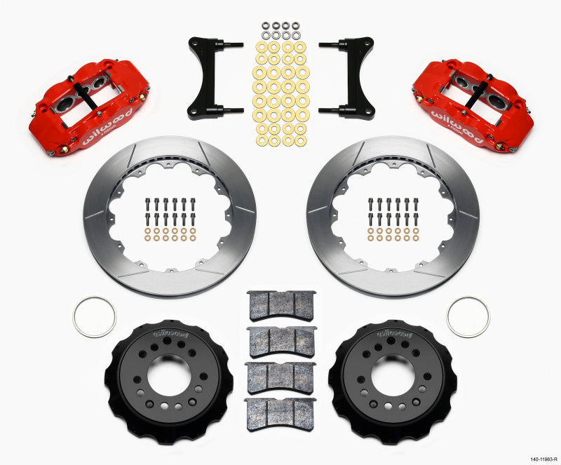 Wilwood Narrow Superlite 6R Front Hat Kit 12.88in Red 93-96 Mazda RX7 140-11963-R 140-11963-R Photo - Primary