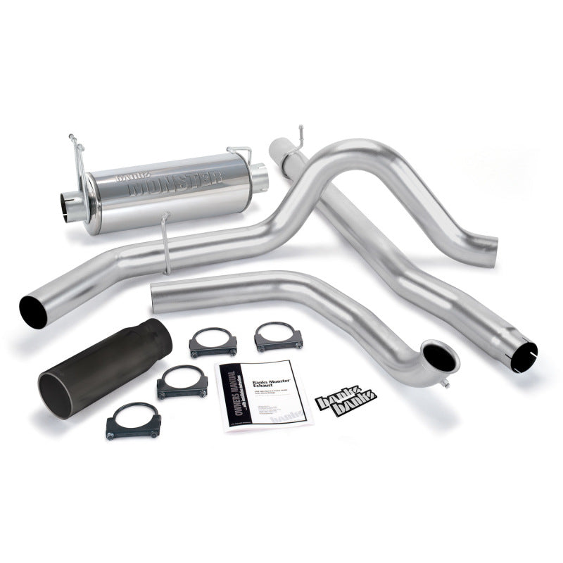 Banks Power 99 Ford 7.3L Truck w/Cat Conv Monster Exhaust System - SS Single Exhaust w/ Black Tip 48655-B 48655-B Photo - Primary