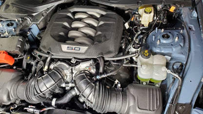 J&L 2024 Ford Mustang 5.0L Oil Separator 3.0 PCV Side - Clear Anodized 3091P-C 3091P-C Photo - Mounted