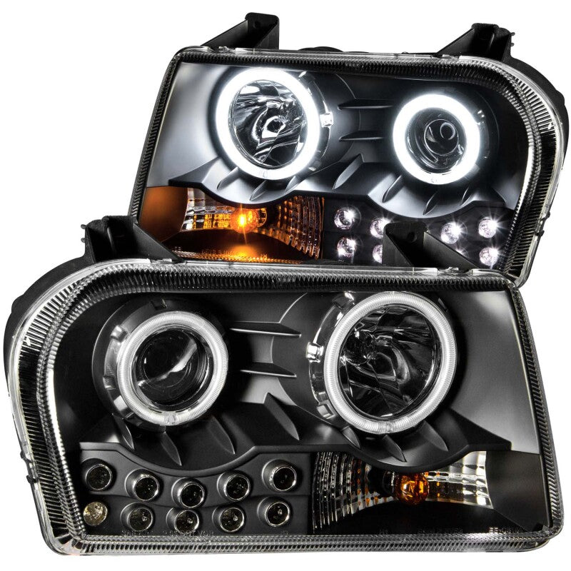 Anzo 2005-2010 Chrysler 300 Projector Headlights w/ Halo Black 121152 Photo - Primary