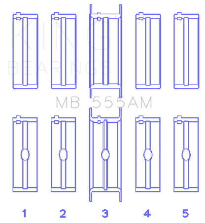 King Engine Bearings King Chrysler 350/361/383/403 (Size STD) Main Bearing Set MB555AM MB555AM Photo - Primary