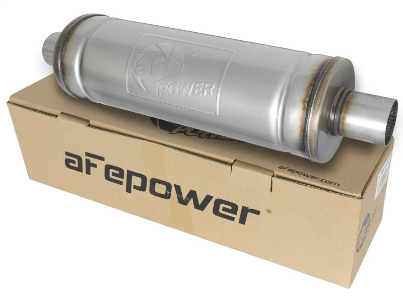 aFe MACH Force-Xp 409 Stainless Steel Muffler 2.5in Center/Center 49M00021 Photo - Unmounted