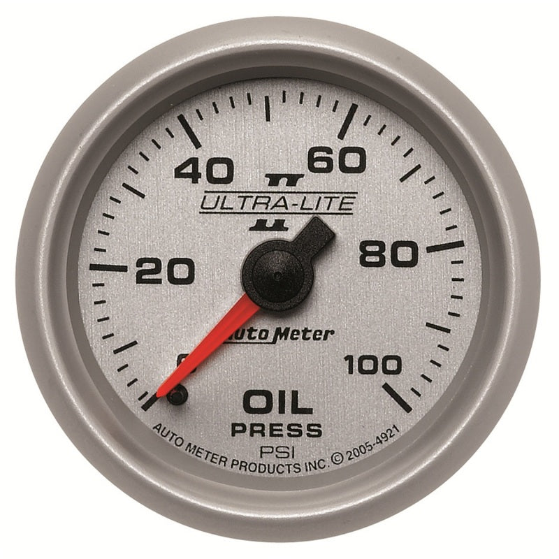 Autometer Gauge, Oil Pressure, 2 1/16", 100Psi, Mechanical, Ultra-Lite II 4921 Photo - Primary