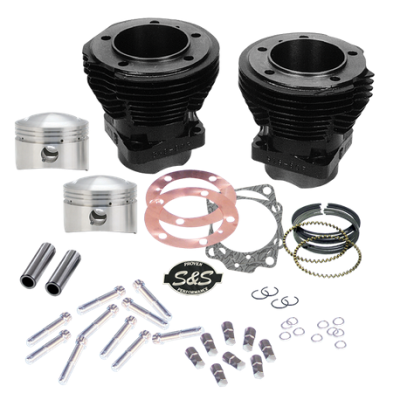 S&S Cycle 79-84 BT 88in Sidewinder 3-5/8in Big Bore Cylinder Kit - Gloss Black 91-9001