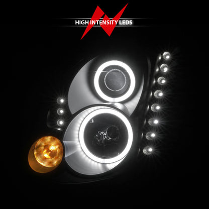 Anzo 2003-2007 Infiniti G35 Projector Headlights w/ Halo Black (CCFL) (HID 121363 User 6