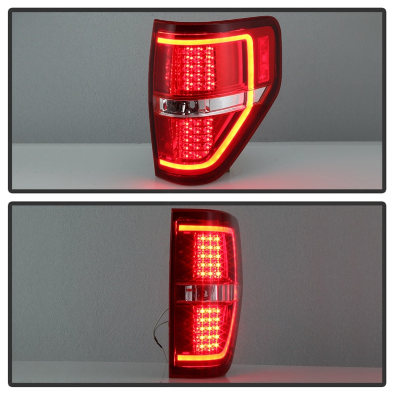 SPYDER xTune 09-14 Ford F-150 Light Bar LED Tail Lights - Red Clear (ALT-JH-FF15009-LBLED-RC) 9042201 9042201 Photo - Unmounted