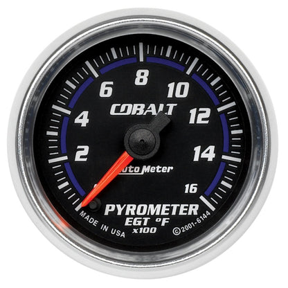 Autometer 2-1/16" Pyrometer, 0-1600 °F, Stepper Motor, Cobalt 6144 Photo - Primary