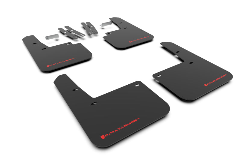 Rally Armor 18-22 Hyundai Kona Black UR Mud Flap Red Logo MF63-UR-BLK/RD MF63-UR-BLK/RD Photo - Primary