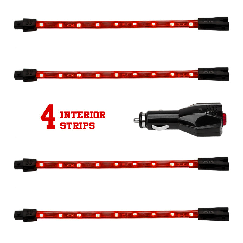 XKGLOW XK Glow Single Color XKGLOW UnderglowLED Accent Light Car/Truck Kit Red - 4x8In XK041004-R XK041004-R User 1