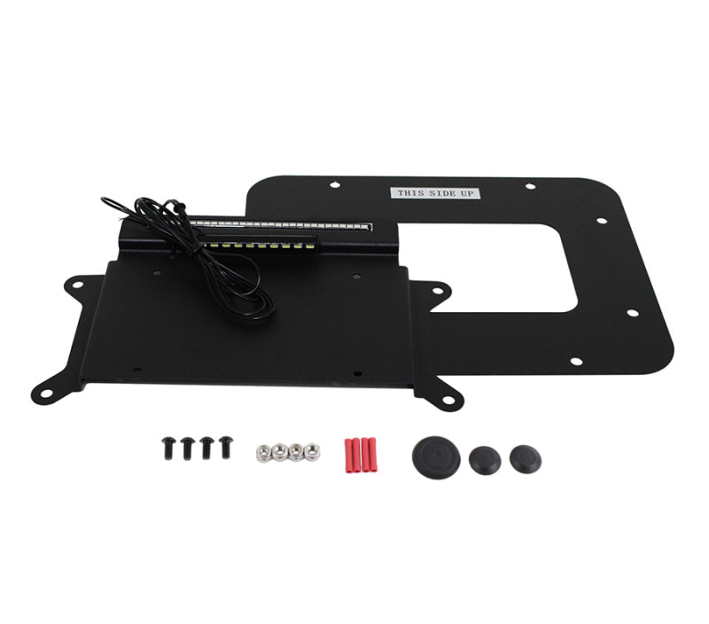 Kentrol 07-18 Jeep Wrangler JK BackSide License Plate Mount with LEDs - Textured Black 80703 80703 Photo - Primary