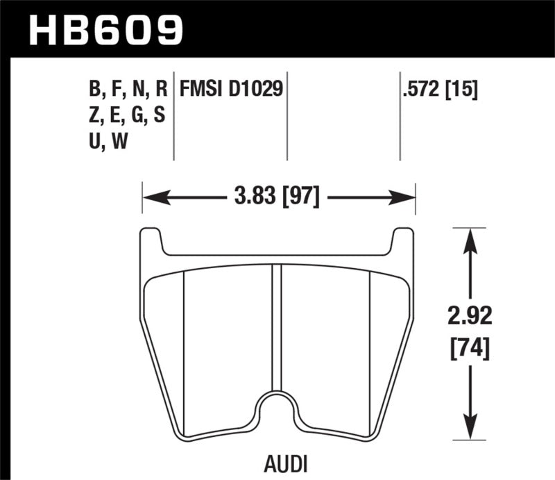 Hawk Ceramic Brake Pads Front Audi RS6 Base 2003-2004 HB609Z.572 Photo - Primary