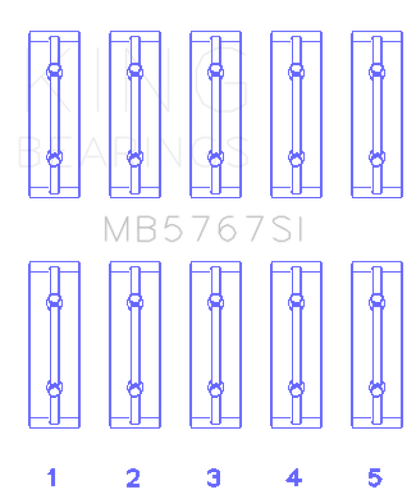 King Engine Bearings King Nissan HR15/16DE (Size STD) Main Bearing Set MB5767SI MB5767SI Photo - Primary