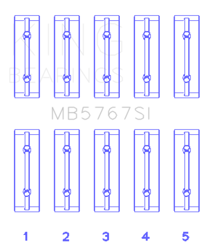 King Engine Bearings Nissan Hr15/16DE (Size +0.50mm) Main Bearing Set MB5767SI0.5 MB5767SI0.5 Photo - Primary