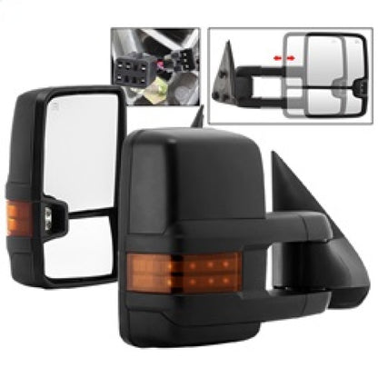 SPYDER xTune Chevy Silverado 99-02 G2 Heated Amber LED Signal Telescoping Mirrors MIR-CS99S-G2-PWH-AM-SET 9936678 9936678 Photo - Primary