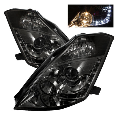 Spyder Nissan 350Z 03-05 Projector Headlights Halogen Model Only - DRL Smoke PRO-YD-N350Z02-DRL-SM 5064752 5064752 Photo - Primary