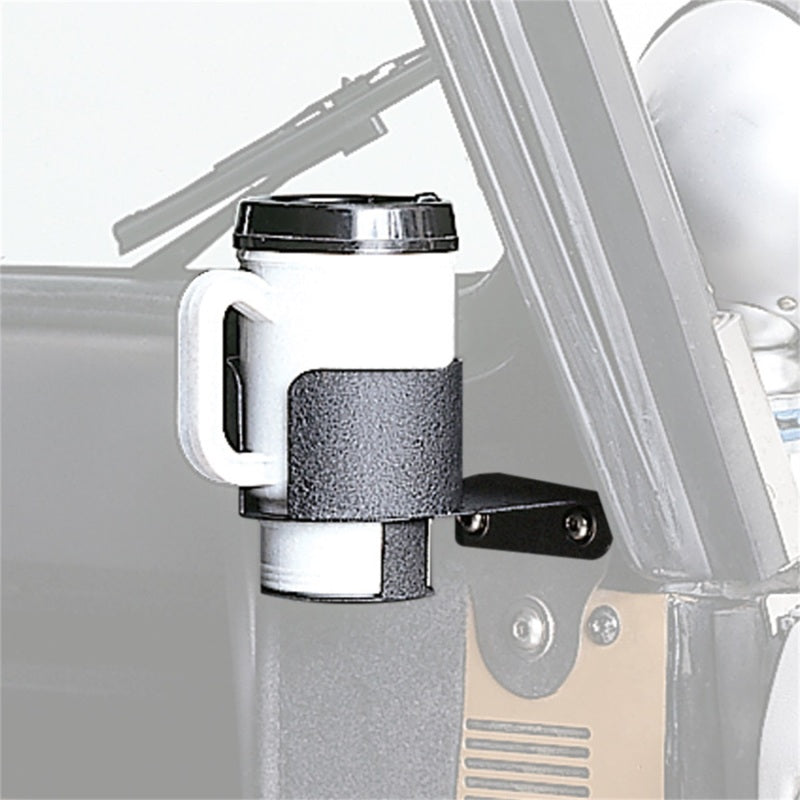 Rugged Ridge Cup Holder,Windshield Mounted;76-95 Jeep CJ/Wrangler YJ 13306.01 Photo - Mounted