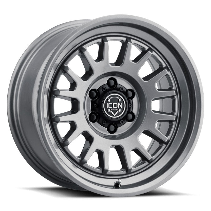 ICON Anza 17x8.5 5x5 -6mm Offset 4.5in BS 71.5mm Hub Bore Gun Metal Wheel 8217857345GM 8217857345GM Photo - Primary