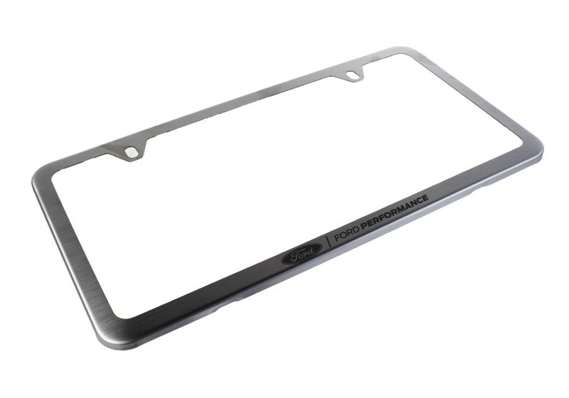 Ford Racing Slim License Plate Frame - Brushed Stainless Steel M-1828-SSC M-1828-SSC Photo - Unmounted