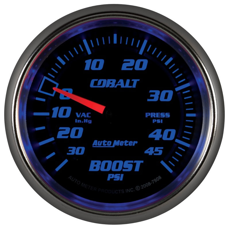 AutoMeter Gauge Vac/Boost 2-5/8in. 30Inhg-45PSI Mechanical Cobalt 7908 7908 User 4