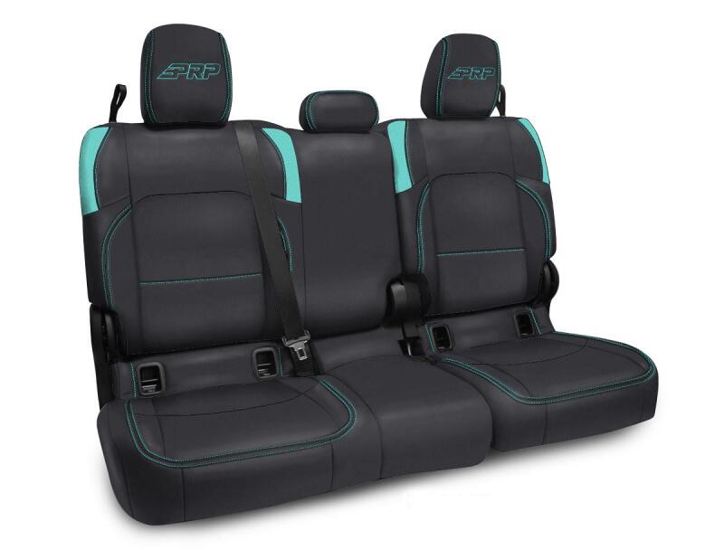 PRP Seats PRP Jeep Wrangler JT Rear Bench Covers - with no Armrest - Black/Teal B055-09 B055-09 Photo - Primary