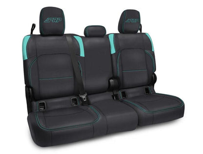 PRP Seats PRP Jeep Wrangler JT Rear Bench Covers - with no Armrest - Black/Teal B055-09 B055-09 Photo - Primary