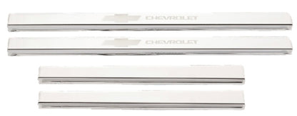 Putco 2019+ Chevrolet Silverado LD- Crew Cab (4pc) w/ Bow Tie Etching SS Door Sills 95183GM-1 95183GM-1 Photo - Primary
