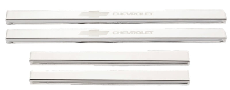 Putco 2019+ Chevrolet Silverado LD- Crew Cab (4pc) w/ Bow Tie Etching SS Door Sills 95183GM-1 95183GM-1 Photo - Primary