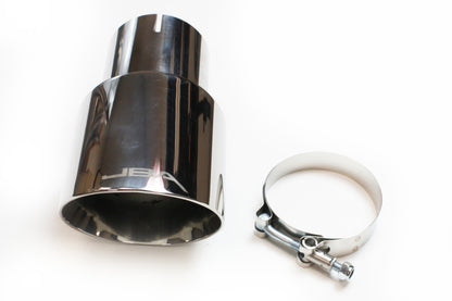 JBA 3in x 4in x 7-1/4in Double Wall Polished Chrome Tip - Clamp On 12-08272 12-08272 Photo - Primary