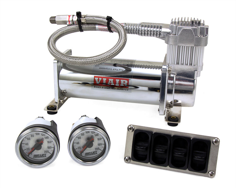 AIRLIFT 4-Way Manual Control system, 1/4" Air Lines, 4 Gallon Tank, 380 Comp. 27666 User 1