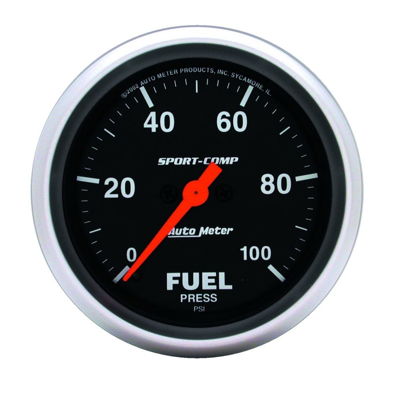 Autometer Gauge, Fuel Pressure, 2 5/8", 100Psi Digital Stepper Motor, Sport-Com 3563 Photo - Primary