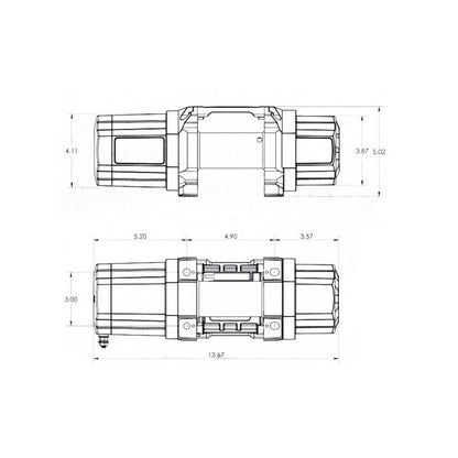 Superwinch 4500lb Winch 40ft Syn thetic Rope Hawse 1145250 1145250 Line Art