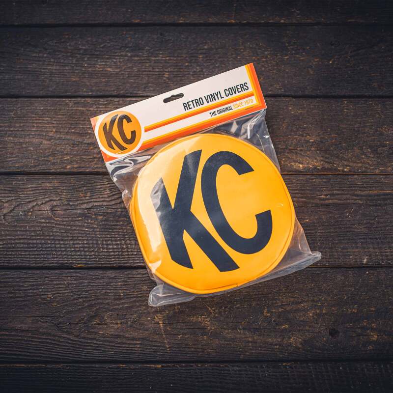 KC HiLiTES Vinyl Cover 8in Round Yellow w/Black Pair 5801 5801 User 1