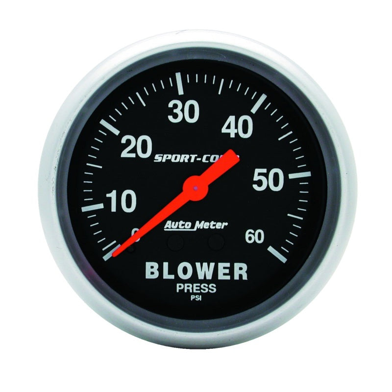 Autometer Gauge, Blower Press, 2 5/8", 60psi, Mechanical, Sport-Comp 3402 Photo - Primary