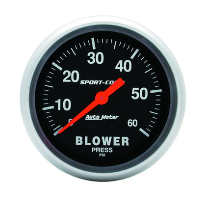 Autometer Gauge, Blower Press, 2 5/8", 60psi, Mechanical, Sport-Comp 3402 Photo - Primary