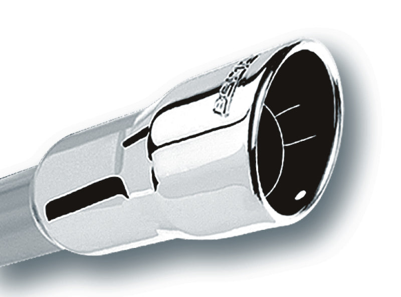 Borla 2.25in Inlet 3.5in Round Rolled Angle Cut Intercooled Outlet x 6.5in Long Embossed Tip 20237 20237 Photo - Primary