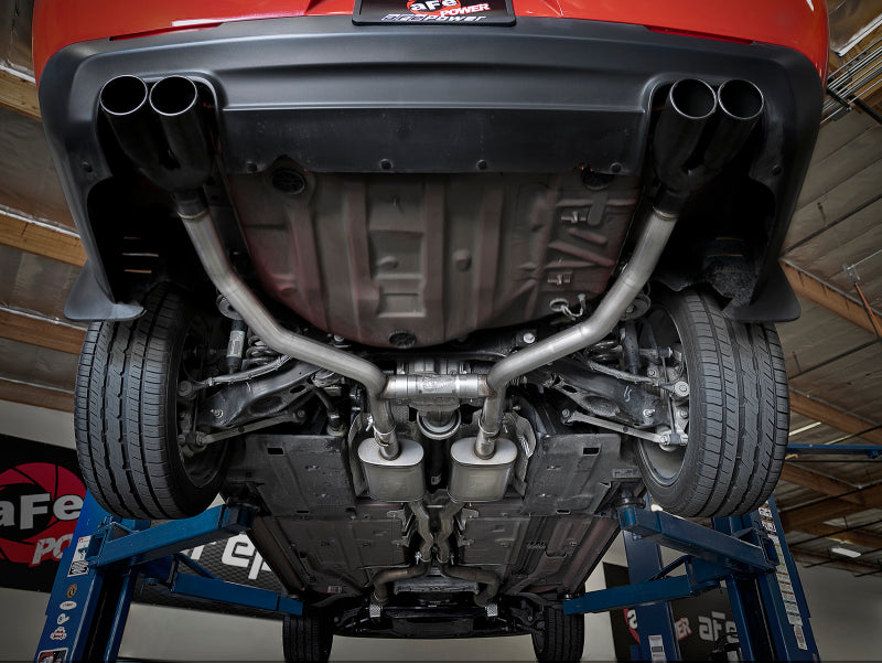 aFe MACH Force-Xp 2-1/2in 304 SS Cat-Back Exhaust 15-21 Dodge Challenger V6-3.6L - Quad Black Tip 49-32067-B 49-32067-B Photo - Mounted