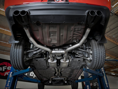 aFe MACH Force-Xp 2-1/2in 304 SS Cat-Back Exhaust 15-21 Dodge Challenger V6-3.6L - Quad Black Tip 49-32067-B 49-32067-B Photo - Mounted