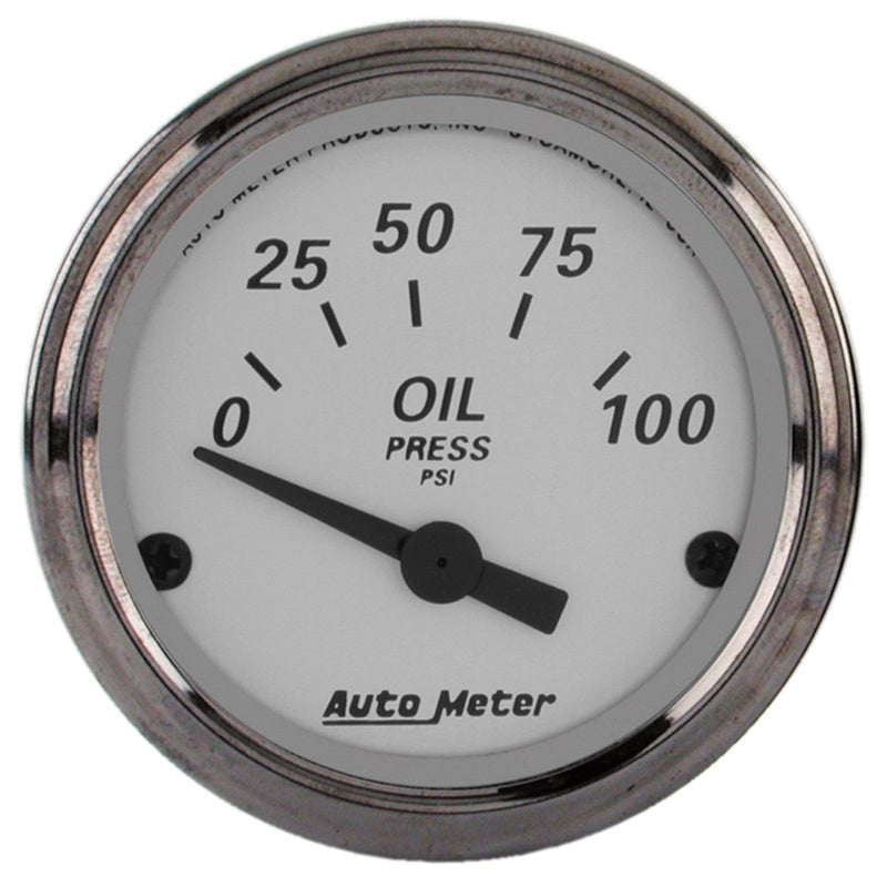 Autometer Gauge, Oil Pressure, 2 1/16", 100Psi, Elec, Amer Platinum 1928 Photo - Primary